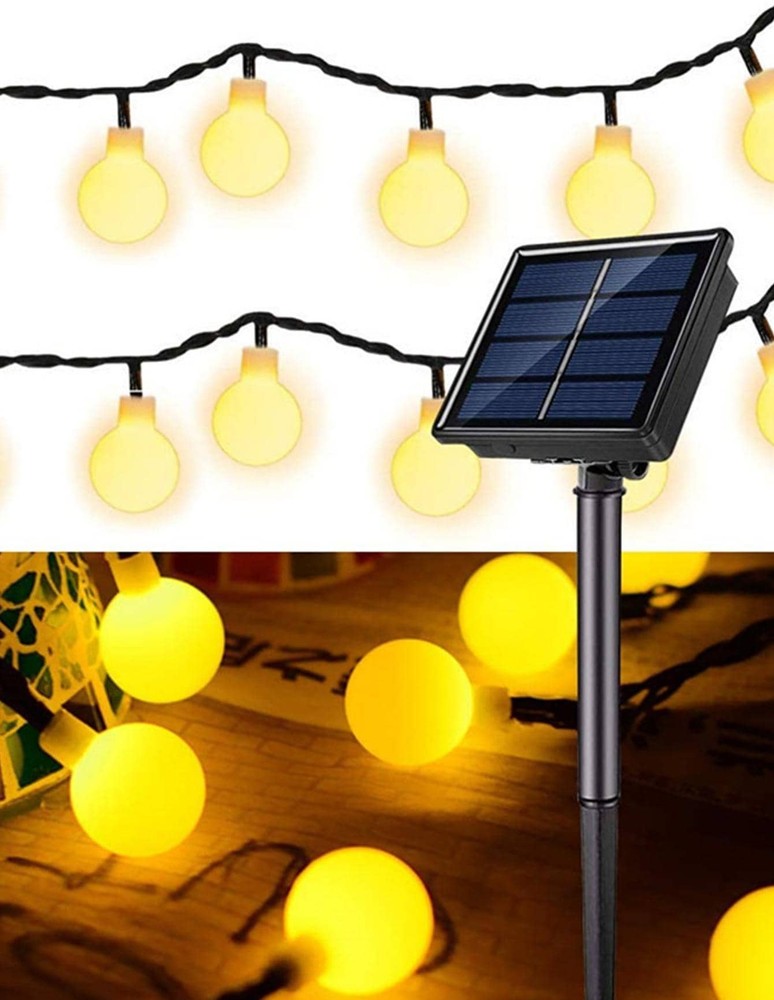 1 件 20/30/50/100Led 4/5/7/10M 8 模式太阳能球形灯泡串灯,适用于户外庭院装饰和节日装饰花园装饰秋季装饰房屋装饰户外装饰