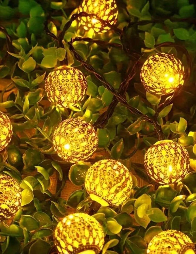 1 件 20/30 LED 太阳能摩洛哥球灯串，暖白/多色户外灯串，适用于婚礼派对、生日、圣诞节、居家卧室装饰、节日配饰、花园庭院小径