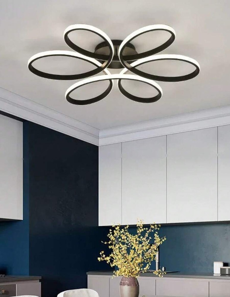 现代 LED 吸顶灯、家居装饰照明灯具、简约吸顶灯、优雅弧形设计、简约吸顶灯、装饰照明、暖白/冷白 2700-3500K/5500-6000K、铝/硅胶吸顶灯、黑色/白色、LED 吸顶灯、白光/暖光
