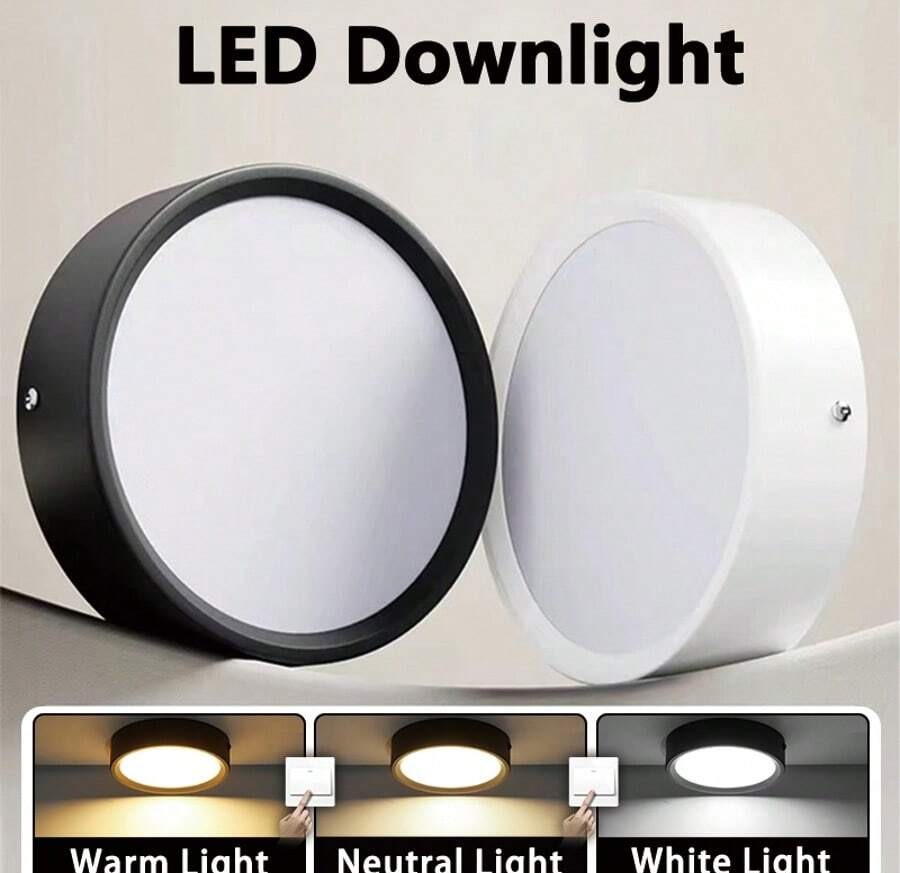 1 件白色嵌入式筒灯,现代 LED 吸顶灯,客厅/卧室吸顶灯,白色圆形 LED 面板灯,5W/10W/15W/25W,冷白/中性白/暖白,AC185-265V,易于安装,适用于卧室、客厅、厨房、走廊、楼梯、地下室、车库、酒吧、商场、书房、陈列室