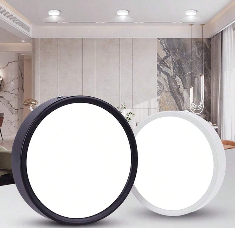 1 件白色嵌入式筒灯,现代 LED 吸顶灯,客厅/卧室吸顶灯,白色圆形 LED 面板灯,5W/10W/15W/25W,冷白/中性白/暖白,AC185-265V,易于安装,适用于卧室、客厅、厨房、走廊、楼梯、地下室、车库、酒吧、商场、书房、陈列室