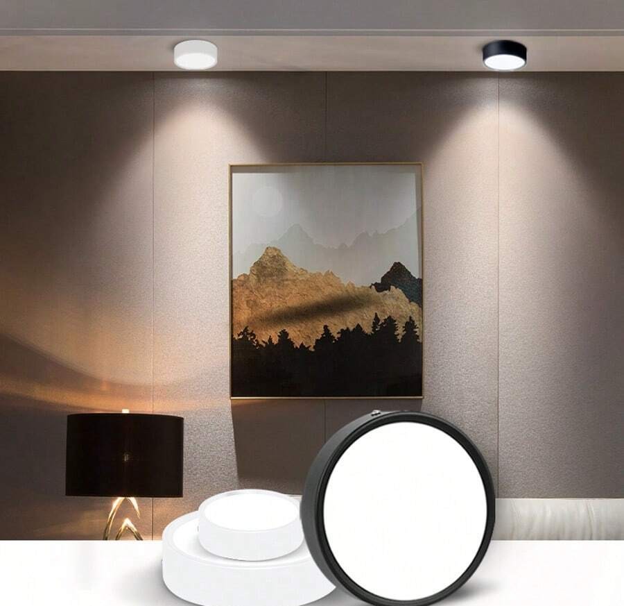 1 件白色嵌入式筒灯,现代 LED 吸顶灯,客厅/卧室吸顶灯,白色圆形 LED 面板灯,5W/10W/15W/25W,冷白/中性白/暖白,AC185-265V,易于安装,适用于卧室、客厅、厨房、走廊、楼梯、地下室、车库、酒吧、商场、书房、陈列室