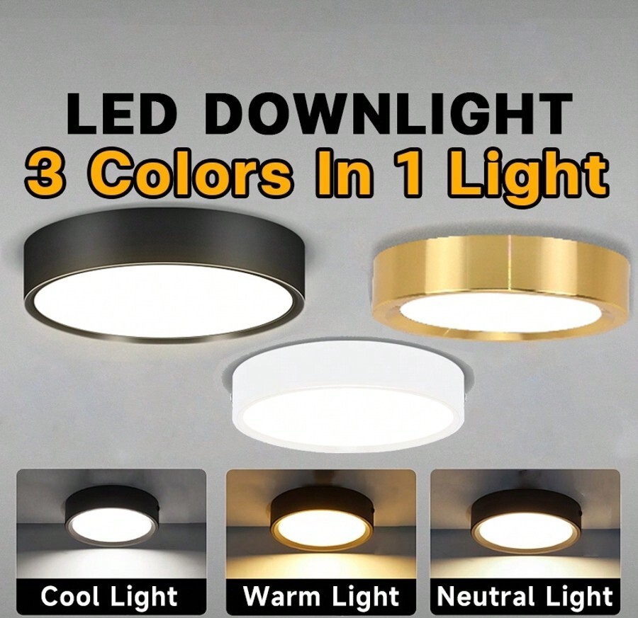 CANMEIJIA 1个可折叠LED嵌入式灯,220V,5W/10W/15W/25W,3种颜色可选,适用于客厅、厨房等室内空间