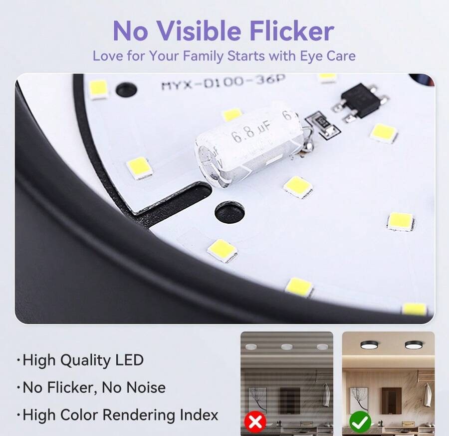 CANMEIJIA 1个可折叠LED嵌入式灯,220V,5W/10W/15W/25W,3种颜色可选,适用于客厅、厨房等室内空间