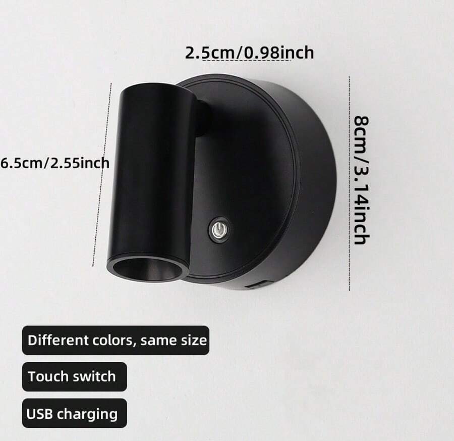 室內無線聚光燈 USB 充電式壁燈 3 色光源 可調亮度 磁吸免鑽孔安裝 便攜式 適用兒童房書桌照明 兒童牆面相框聚光燈 相簿牆聚光燈 展示櫃燈
